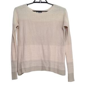 Vince Cashmere Sweater XS Round Neck Peach Pink Stripe